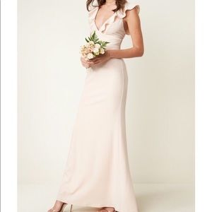 Blush/Pink/Peach bridesmaid dress.